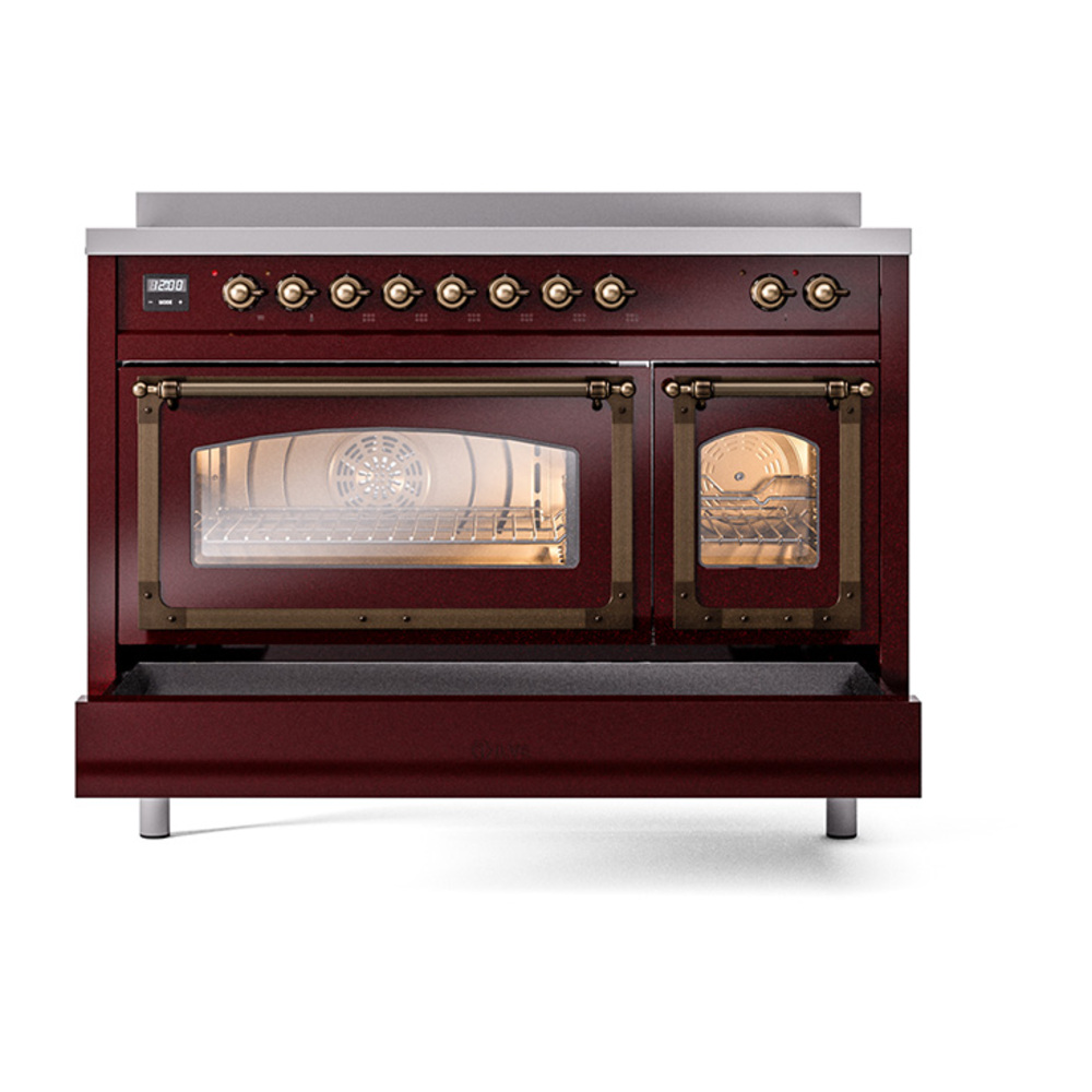 ILVE_UNI486NMPBUB_Nostalgie_II_48"_Induction_Range_drawer_opened
