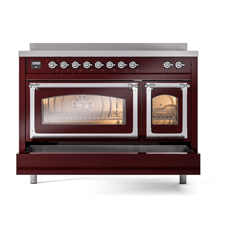ILVE_UNI486NMPBUC_Nostalgie_II_48"_Induction_Range_drawer_opened