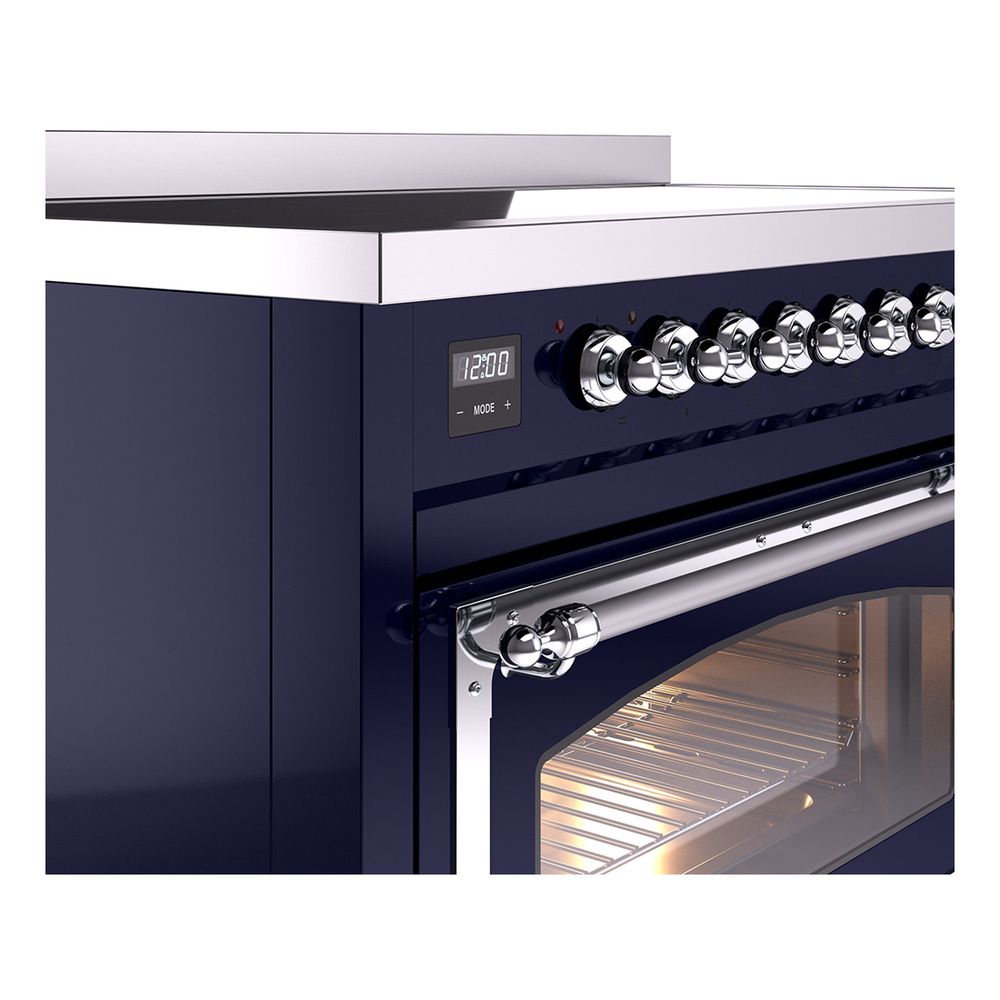 ILVE_UNI486NMPMBC_Nostalgie_II_48"_Induction_Range_side_oven_door_opened