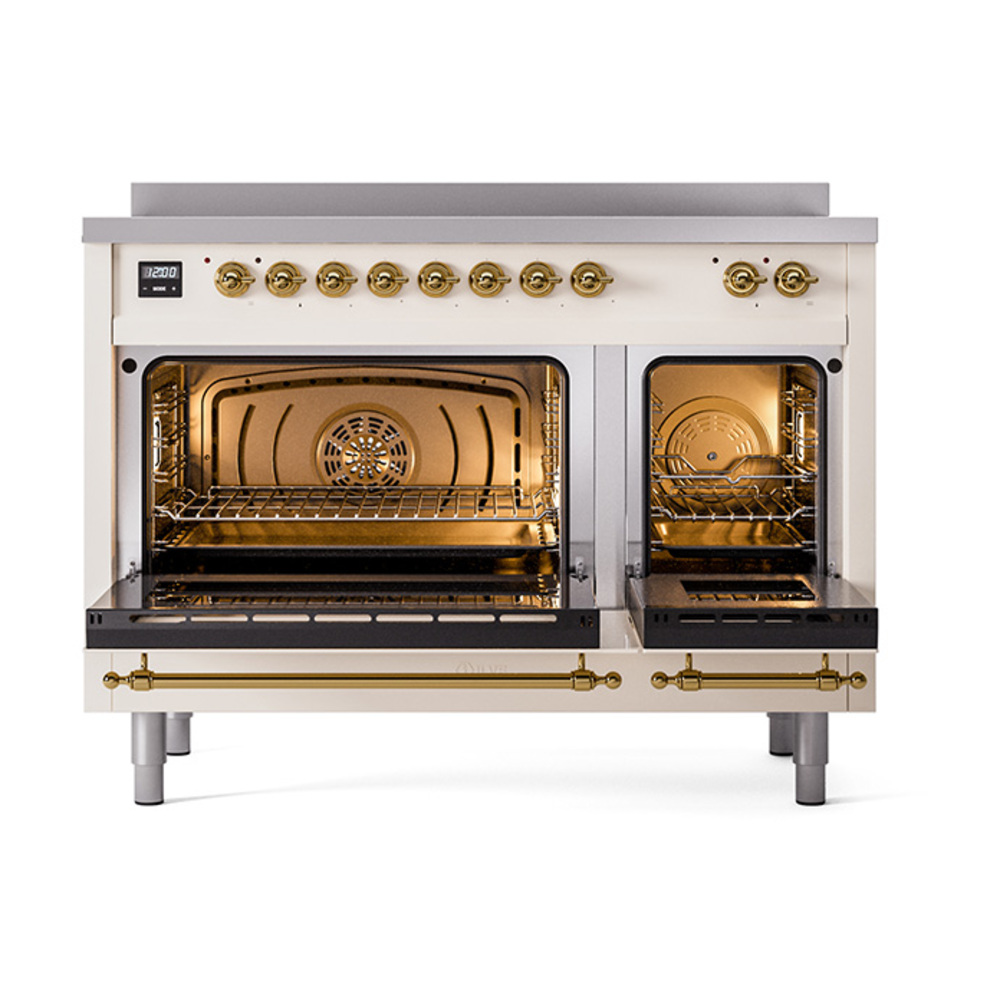 ILVE_UNI486QNMPAWG_Nostalgie_II_48"_Induction_Range_oven_door_opened