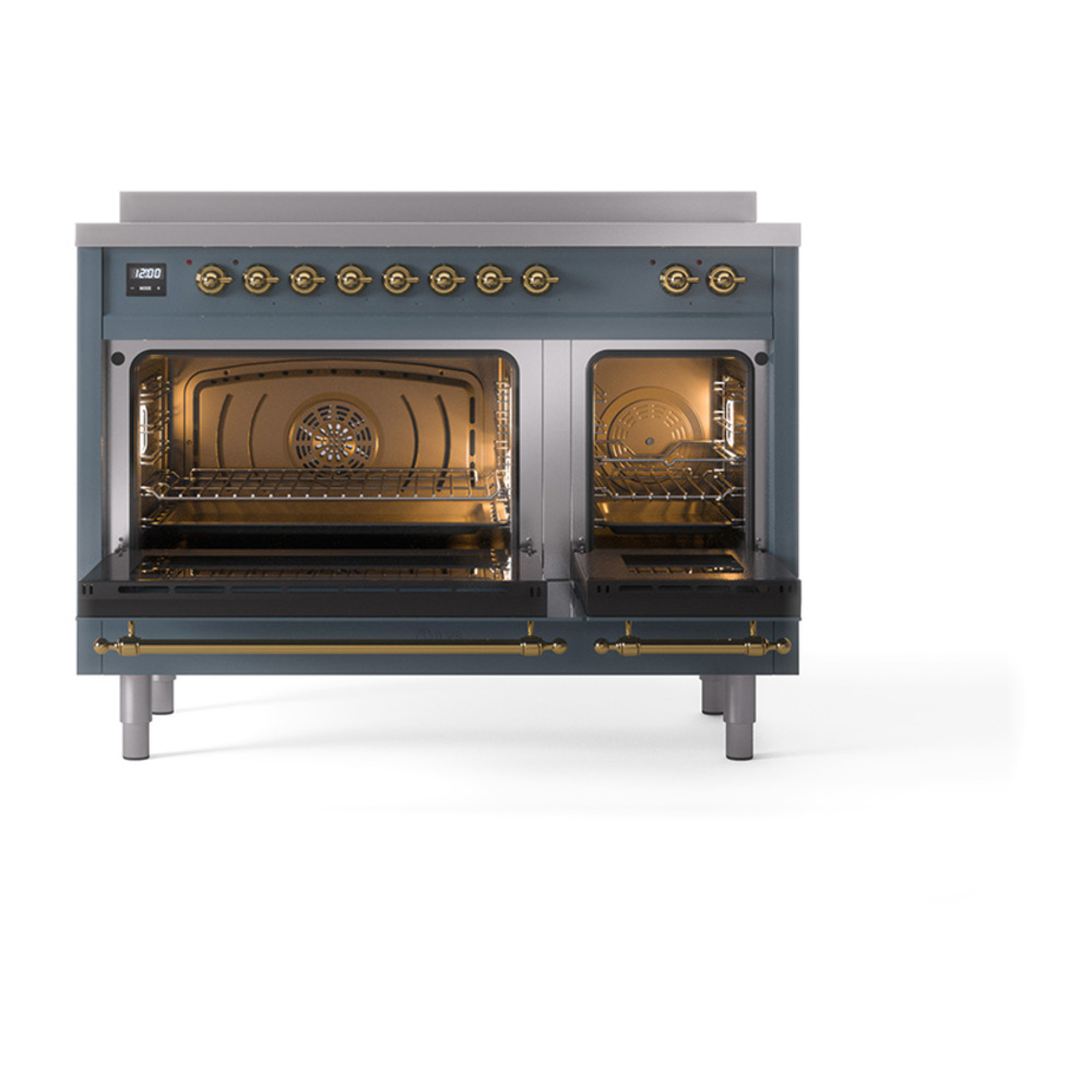 ILVE_UNI486QNMPBGG_Nostalgie_II_48"_Induction_Range_oven_door_opened
