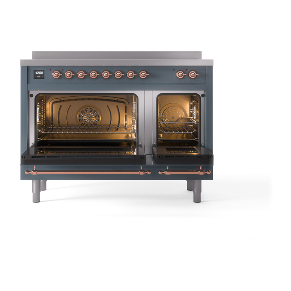 ILVE_UNI486QNMPBGP_Nostalgie_II_48"_Induction_Range_oven_door_opened
