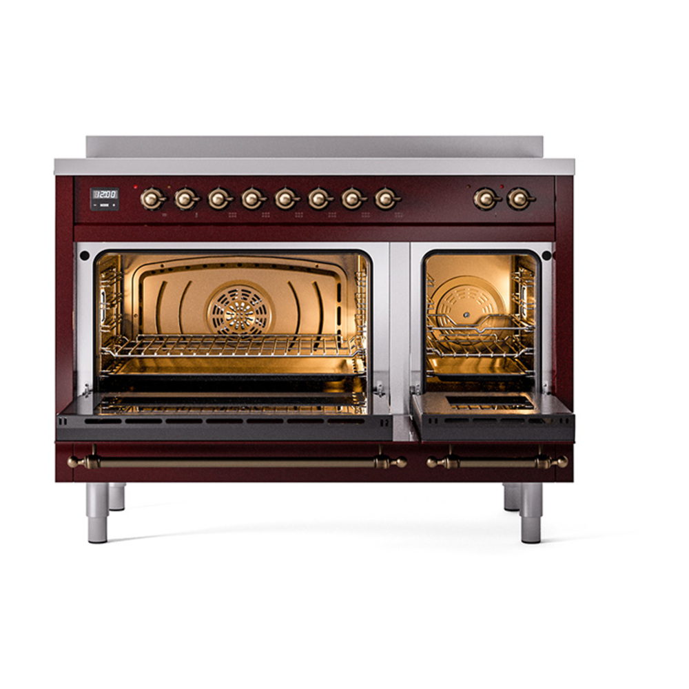 ILVE_UNI486QNMPBUB_Nostalgie_II_48"_Induction_Range_oven_door_opened