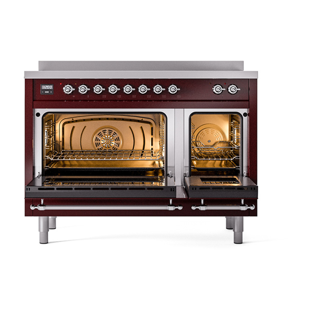 ILVE_UNI486QNMPBUC_Nostalgie_II_48"_Induction_Range_oven_door_opened