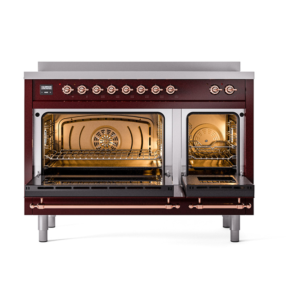 ILVE_UNI486QNMPBUP_Nostalgie_II_48"_Induction_Range_oven_door_opened