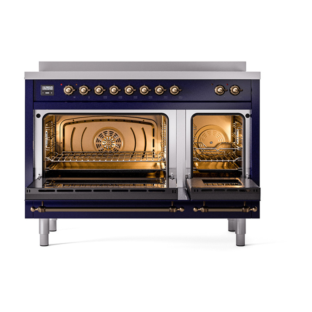 ILVE_UNI486QNMPMBB_Nostalgie_II_48"_Induction_Range_oven_door_opened