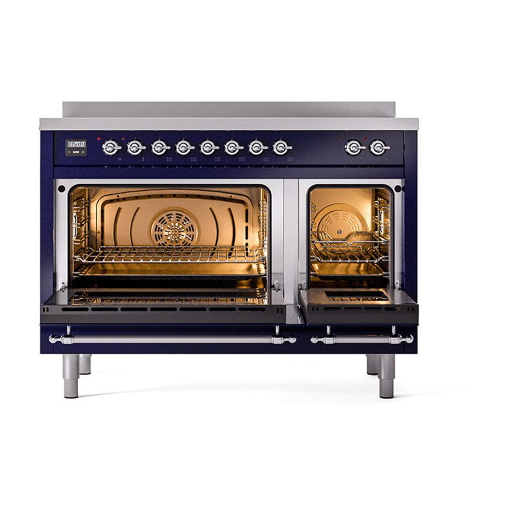 ILVE_UNI486QNMPMBC_Nostalgie_II_48"_Induction_Range_oven_door_opened