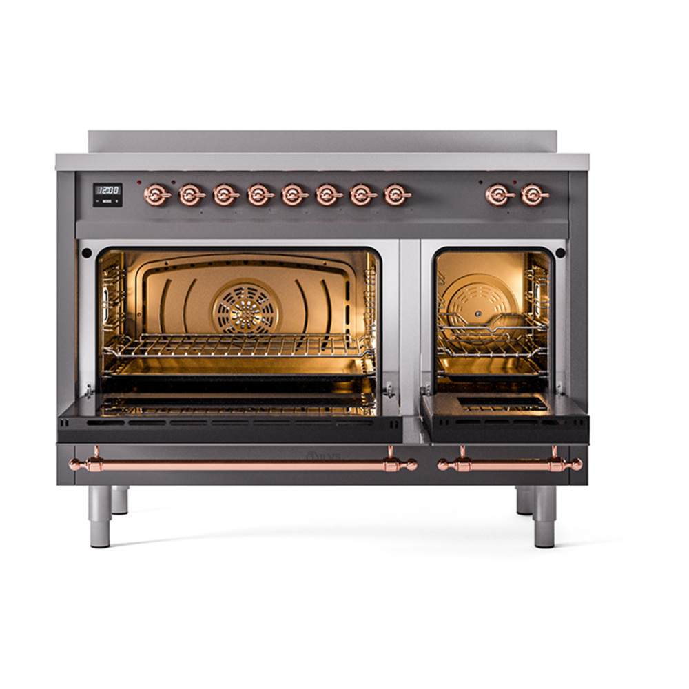 ILVE_UNI486QNMPMGP_Nostalgie_II_48"_Induction_Range_oven_door_opened
