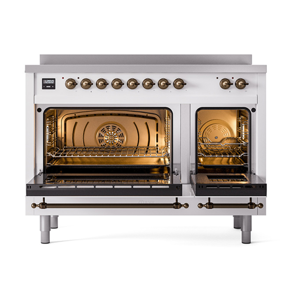 ILVE_UNI486QNMPRAB_Nostalgie_II_48"_Induction_Range_oven_door_opened