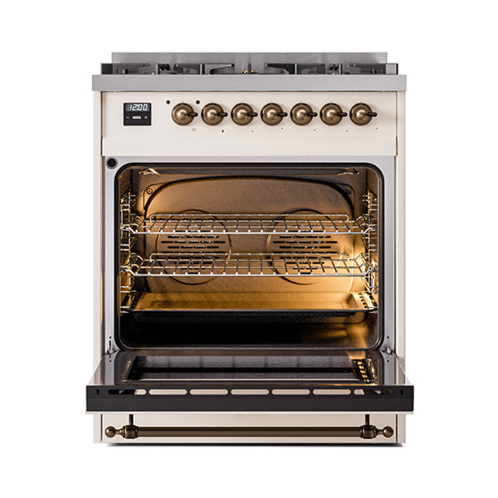 ILVE_UP30NMPAWB_Nostalgie_II_30"_Dual_Fuel_Range_oven_door_opened