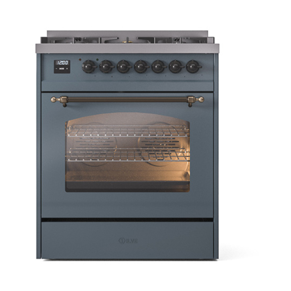 ILVE_UP30NMPBGB_Nostalgie_II_30"_Dual_Fuel_Range_front_view