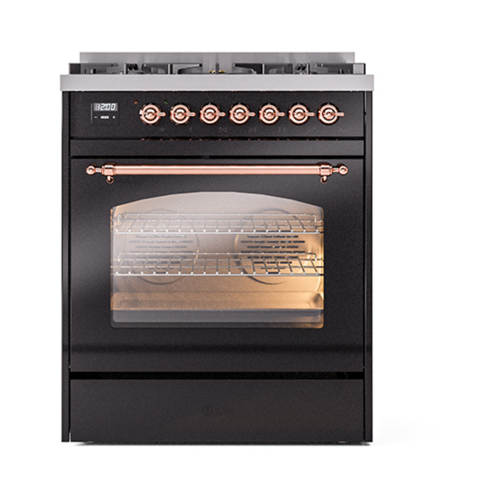 ILVE_UP30NMPBKPLP_Nostalgie_II_30"_Dual_Fuel_Range_front_view