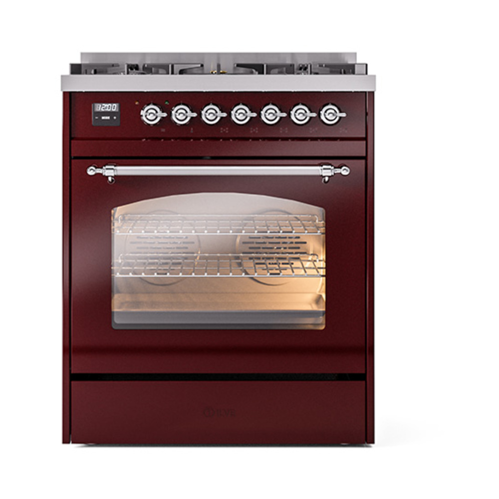 ILVE_UP30NMPBUCLP_Nostalgie_II_30"_Dual_Fuel_Range_front_view
