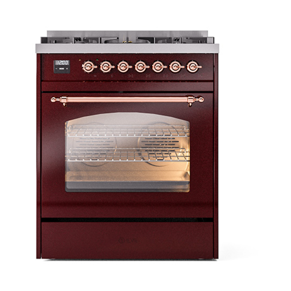 ILVE_UP30NMPBUPLP_Nostalgie_II_30"_Dual_Fuel_Range_front_view