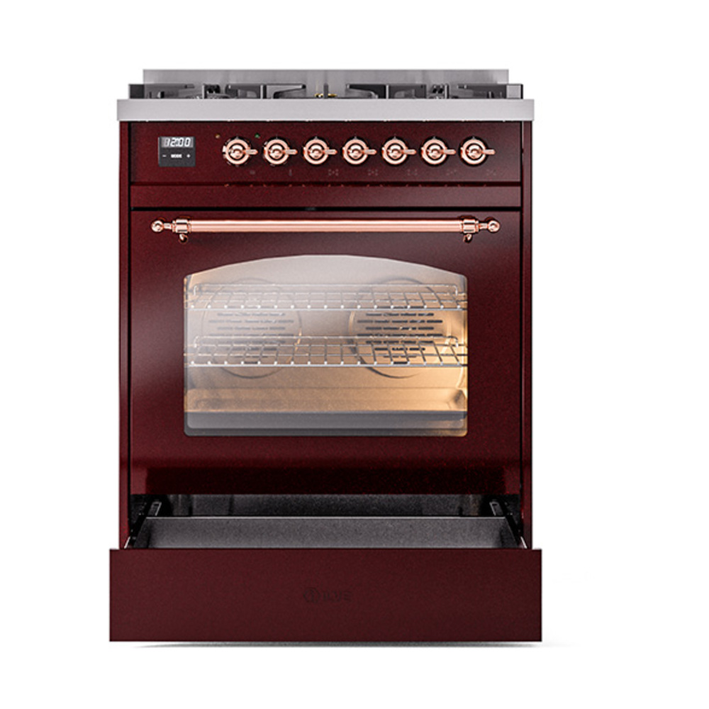 ILVE_UP30NMPBUP_Nostalgie_II_30"_Dual_Fuel_Range_drawer_opened