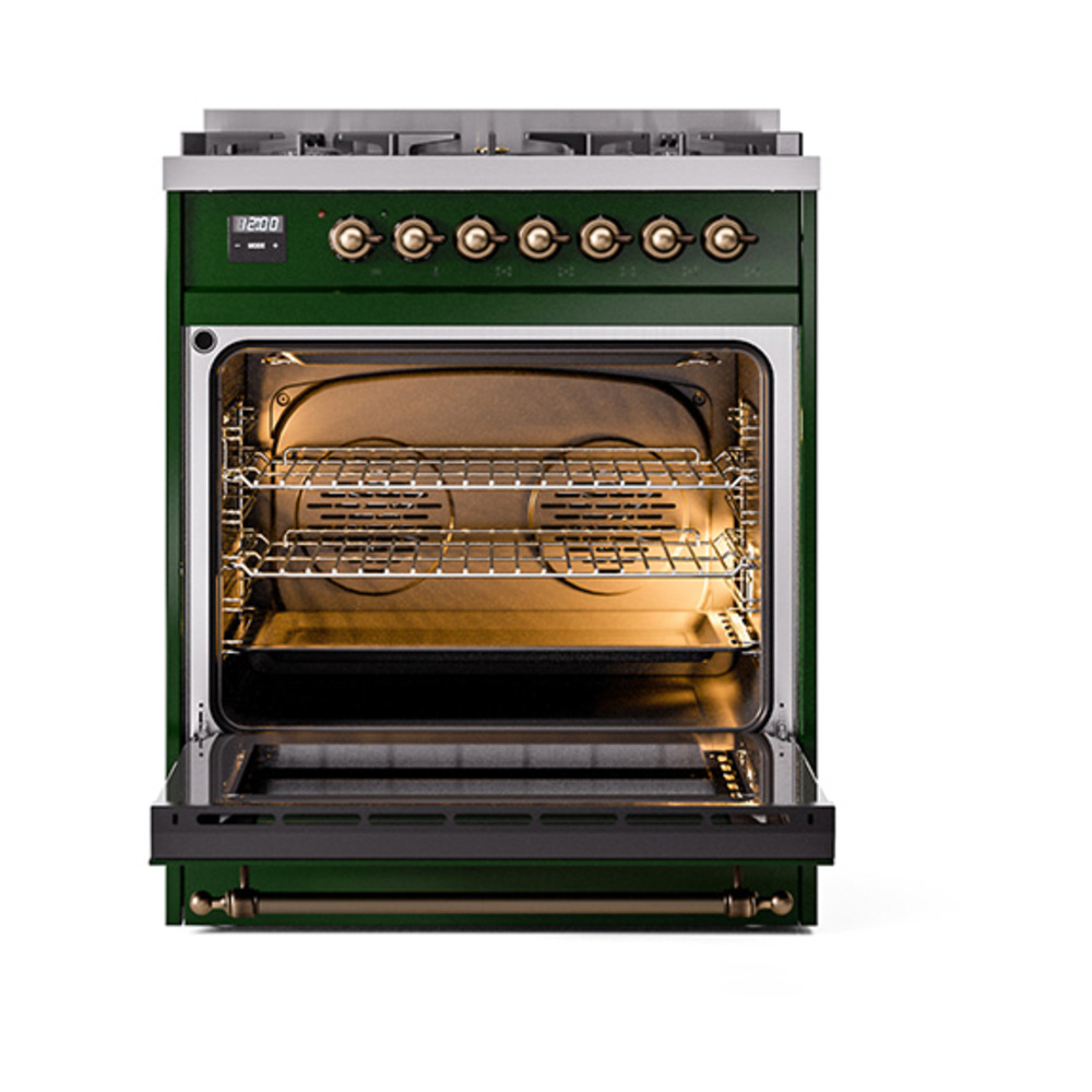 ILVE_UP30NMPEGB_Nostalgie_II_30"_Dual_Fuel_Range_oven_door_opened