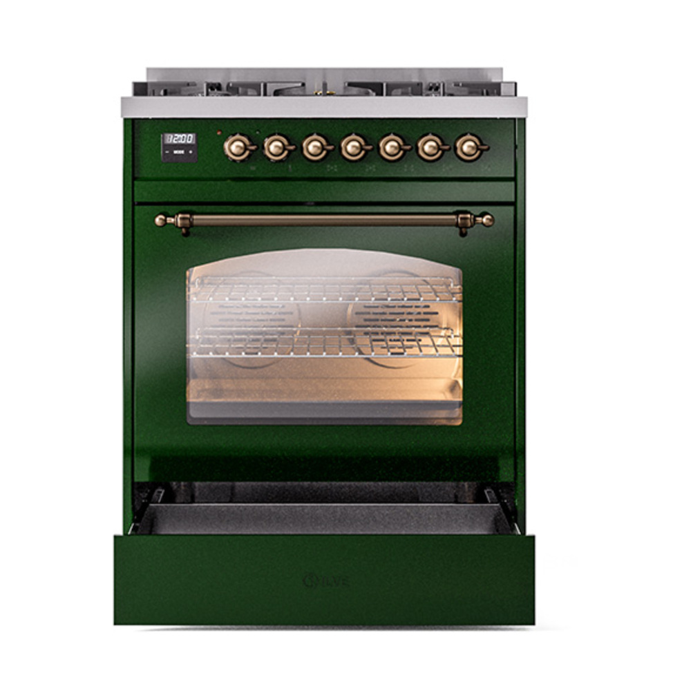 ILVE_UP30NMPEGB_Nostalgie_II_30"_Dual_Fuel_Range_drawer_opened