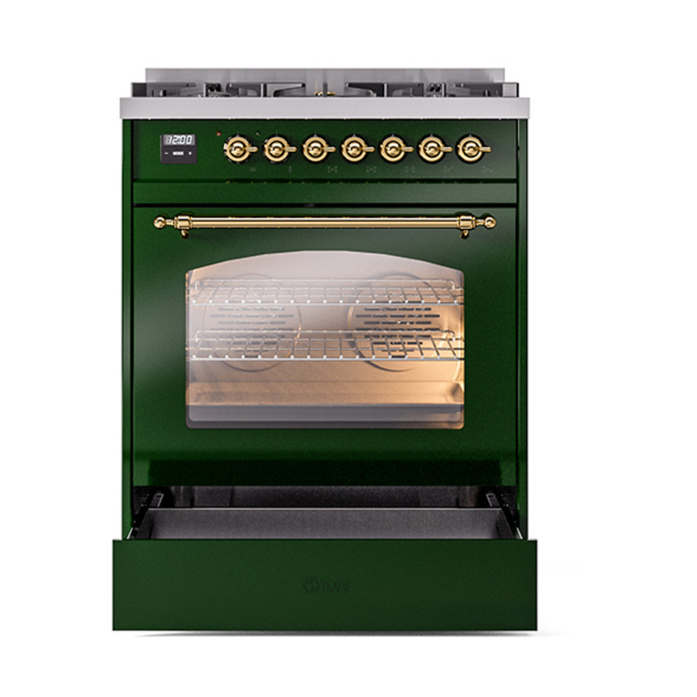 ILVE_UP30NMPEGG_Nostalgie_II_30"_Dual_Fuel_Range_drawer_opened