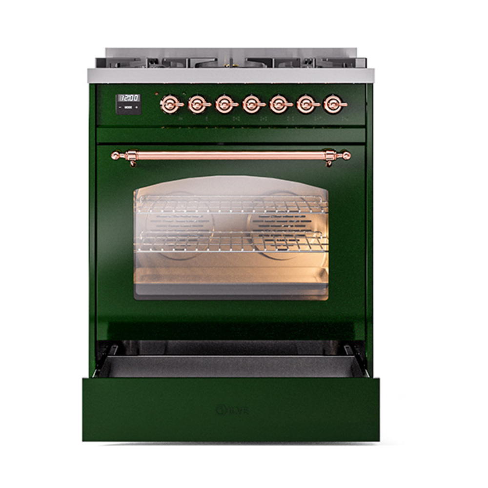 ILVE_UP30NMPEGP_Nostalgie_II_30"_Dual_Fuel_Range_drawer_opened