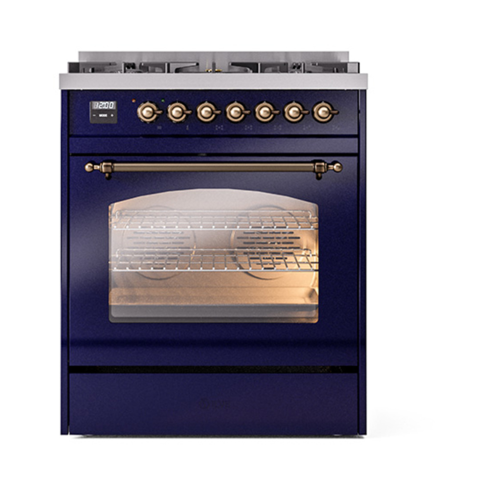 ILVE_UP30NMPMBB_Nostalgie_II_30"_Dual_Fuel_Range_front_view