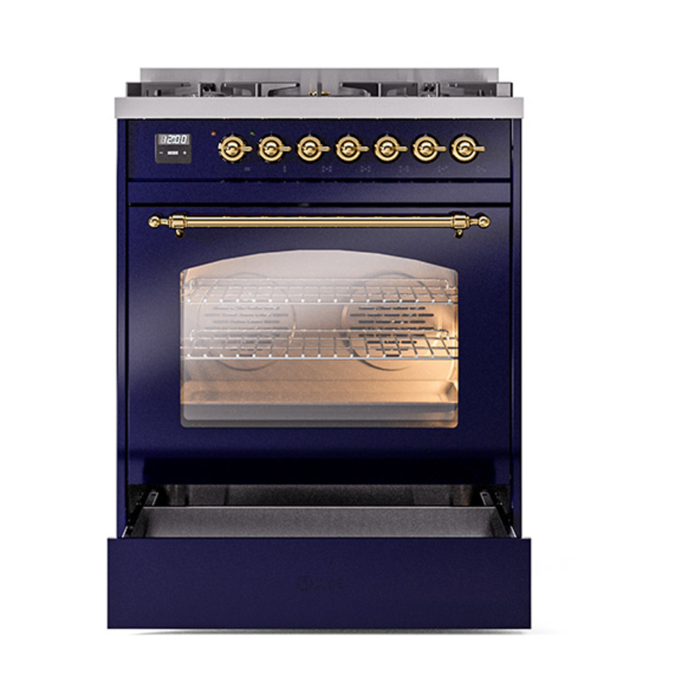 ILVE_UP30NMPMBG_Nostalgie_II_30"_Dual_Fuel_Range_drawer_opened
