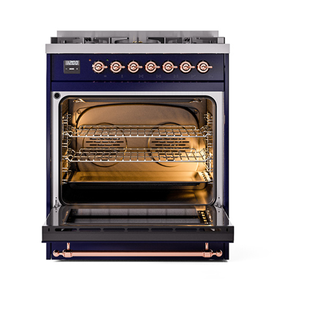ILVE_UP30NMPMBPLP_Nostalgie_II_30"_Dual_Fuel_Range_oven_door_opened