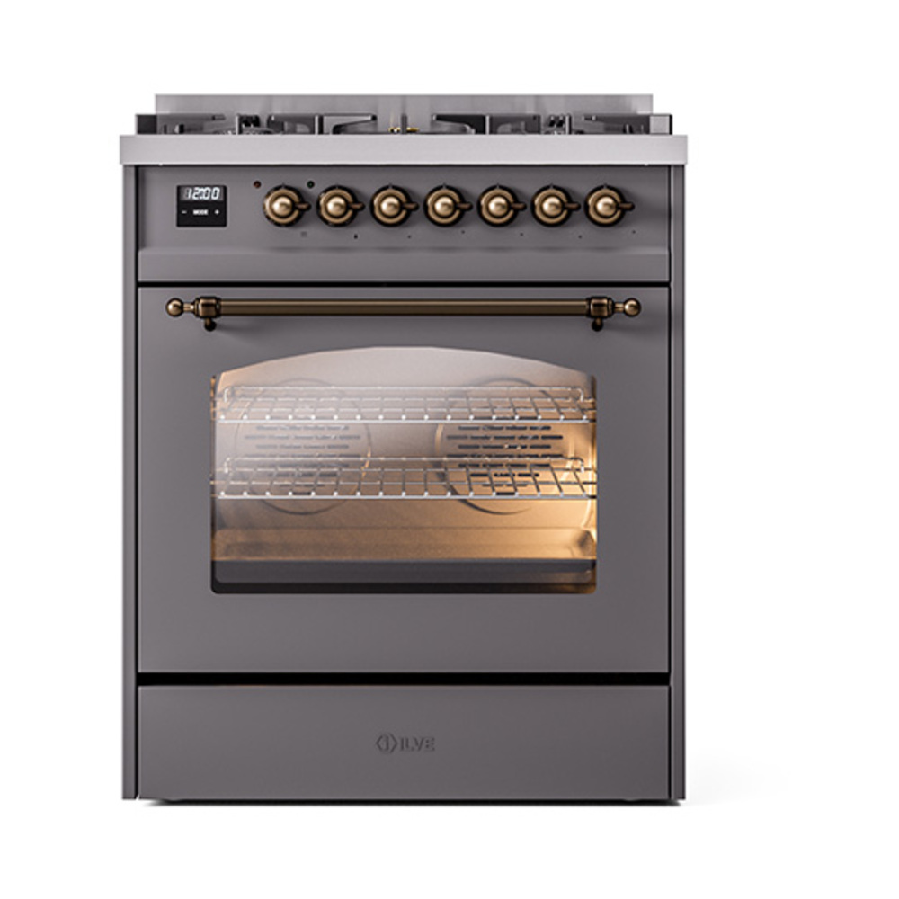 ILVE_UP30NMPMGB_Nostalgie_II_30"_Dual_Fuel_Range_front_view