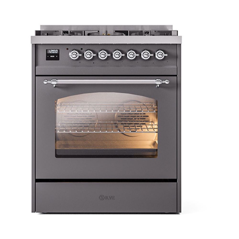 ILVE_UP30NMPMGCLP_Nostalgie_II_30"_Dual_Fuel_Range_front_view