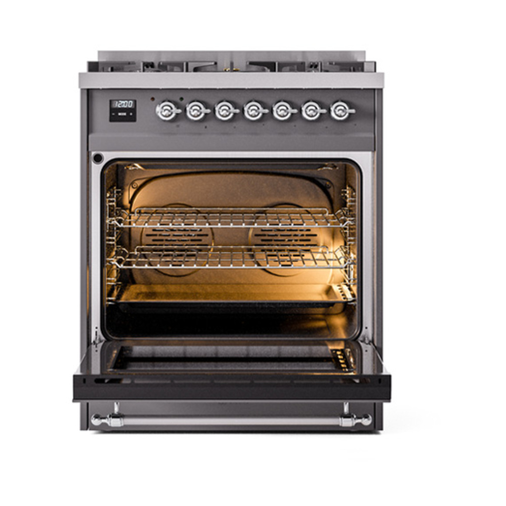 ILVE_UP30NMPMGC_Nostalgie_II_30"_Dual_Fuel_Range_oven_door_opened