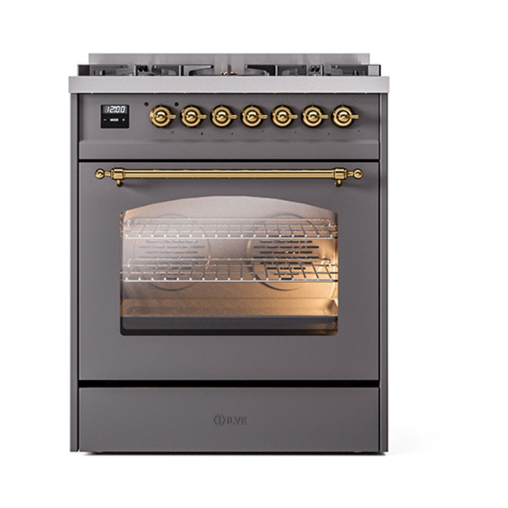 ILVE_UP30NMPMGGLP_Nostalgie_II_30"_Dual_Fuel_Range_front_view