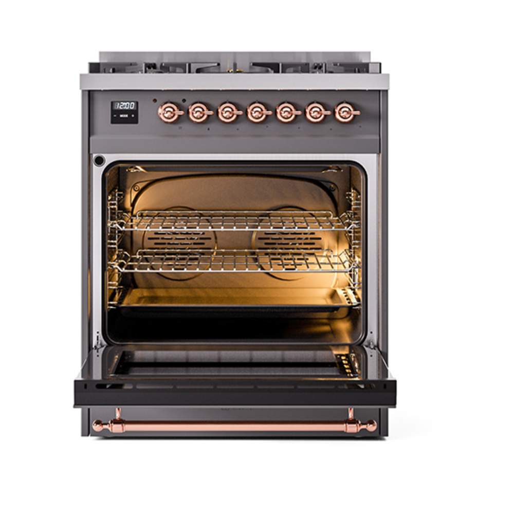 ILVE_UP30NMPMGP_Nostalgie_II_30"_Dual_Fuel_Range_oven_door_opened