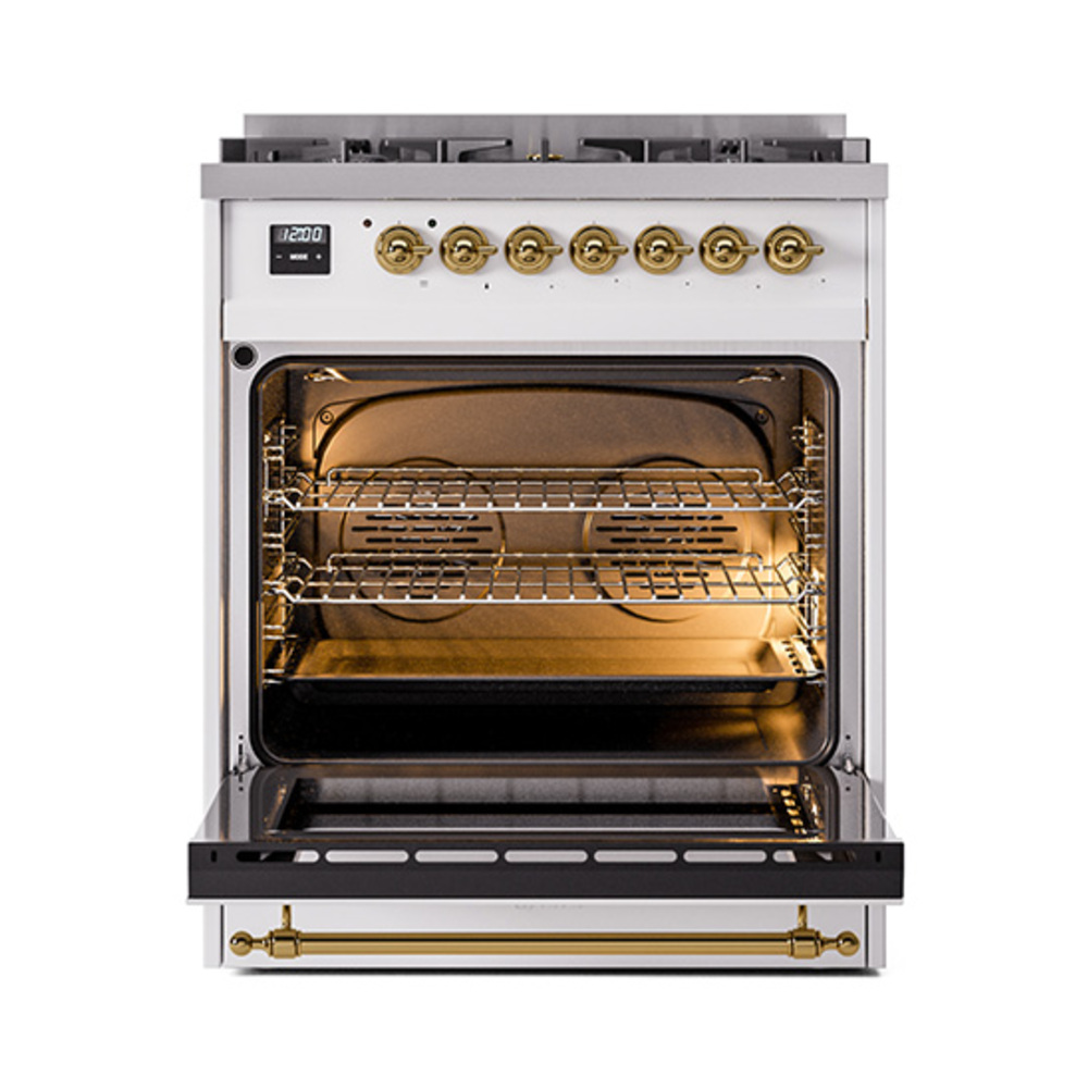ILVE_UP30NMPRAG_Nostalgie_II_30"_Dual_Fuel_Range_oven_door_opened