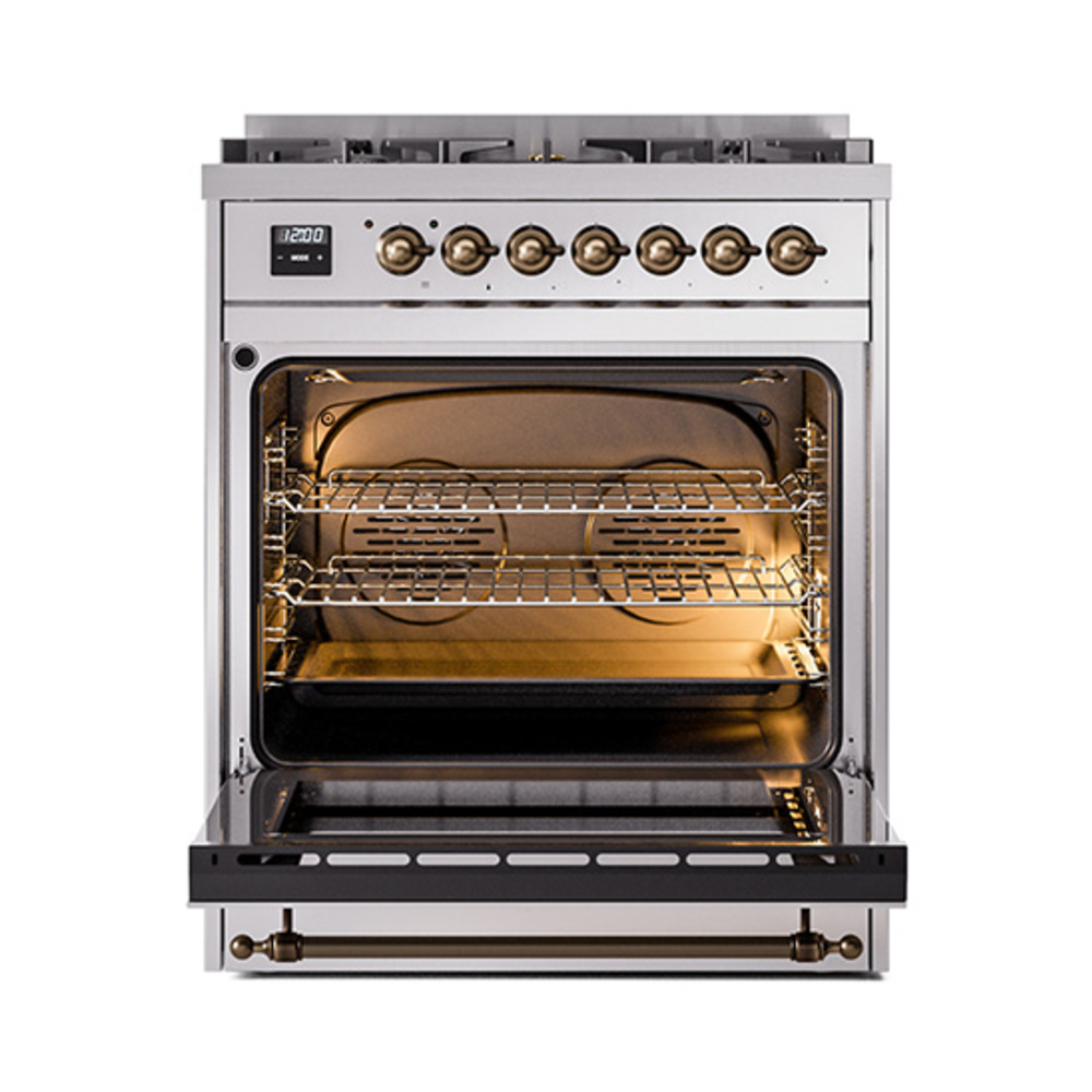 ILVE_UP30NMPSSB_Nostalgie_II_30"_Dual_Fuel_Range_oven_door_opened