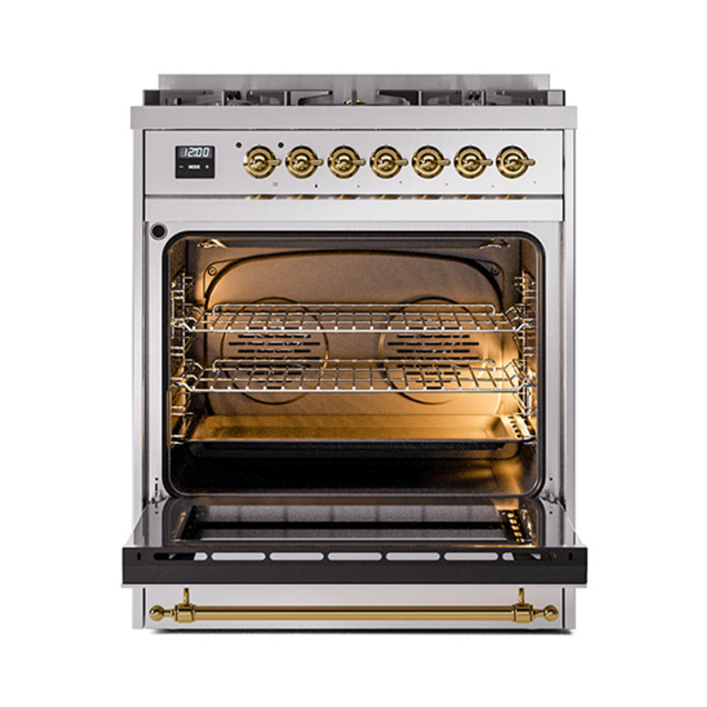 ILVE_UP30NMPSSGLP_Nostalgie_II_30"_Dual_Fuel_Range_oven_door_opened
