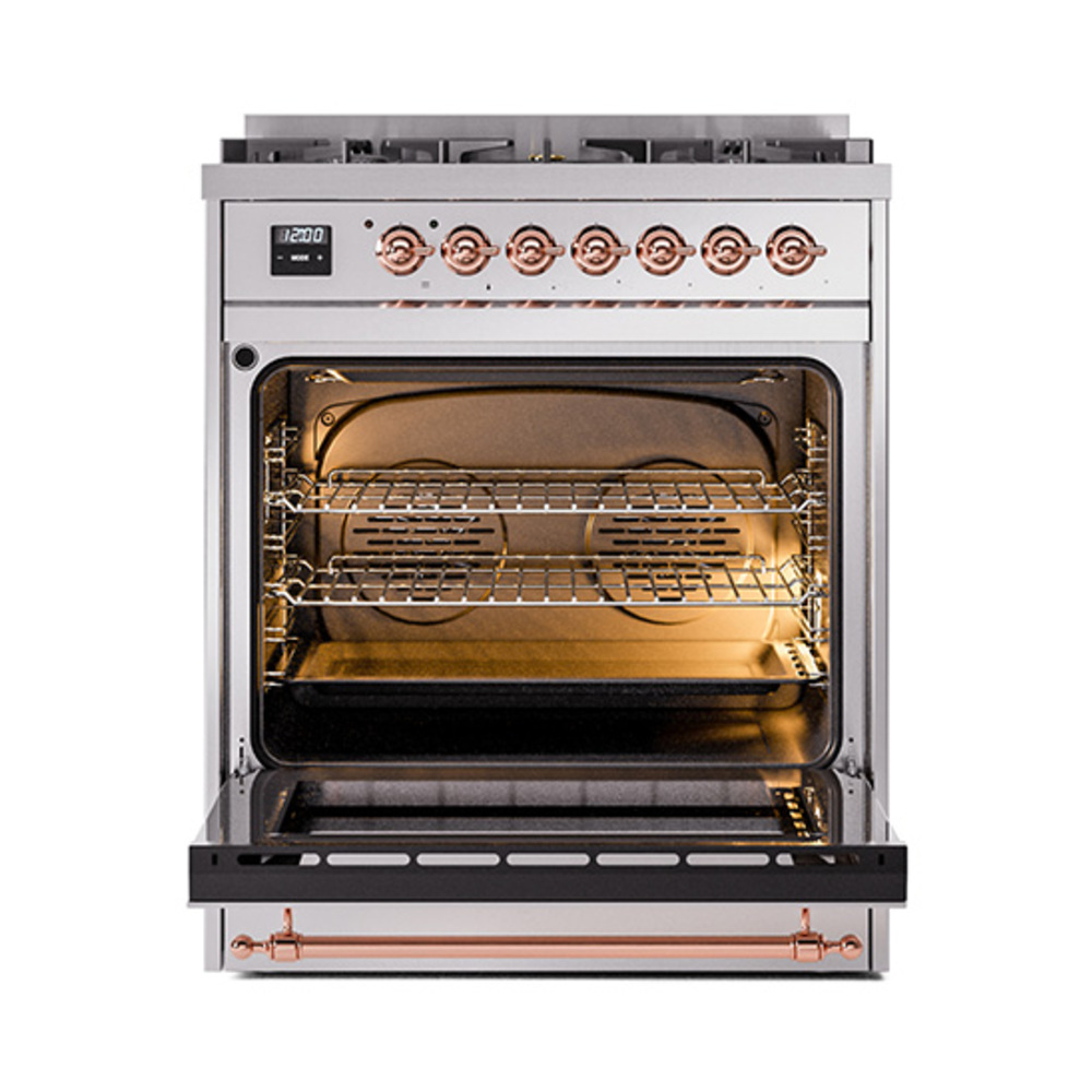 ILVE_UP30NMPSSPLP_Nostalgie_II_30"_Dual_Fuel_Range_oven_door_opened