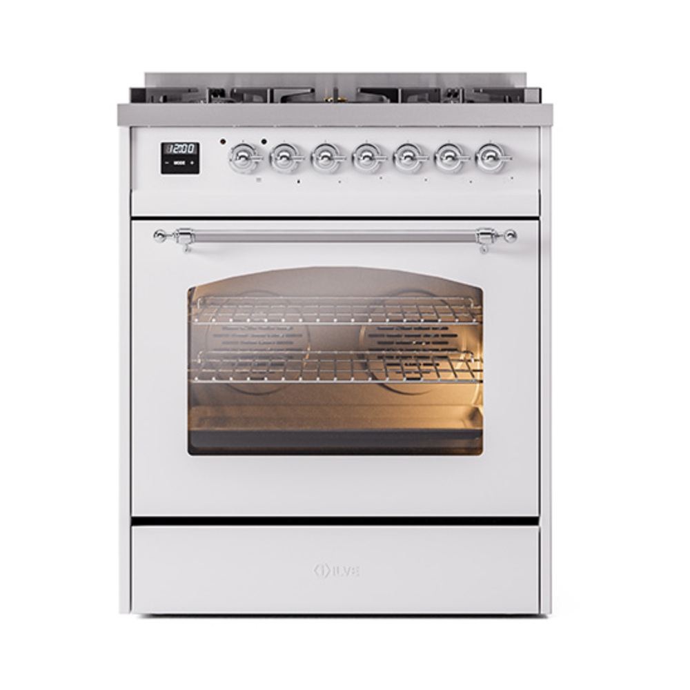 ILVE_UP30NMPWHC_Nostalgie_II_30"_Dual_Fuel_Range_front_view