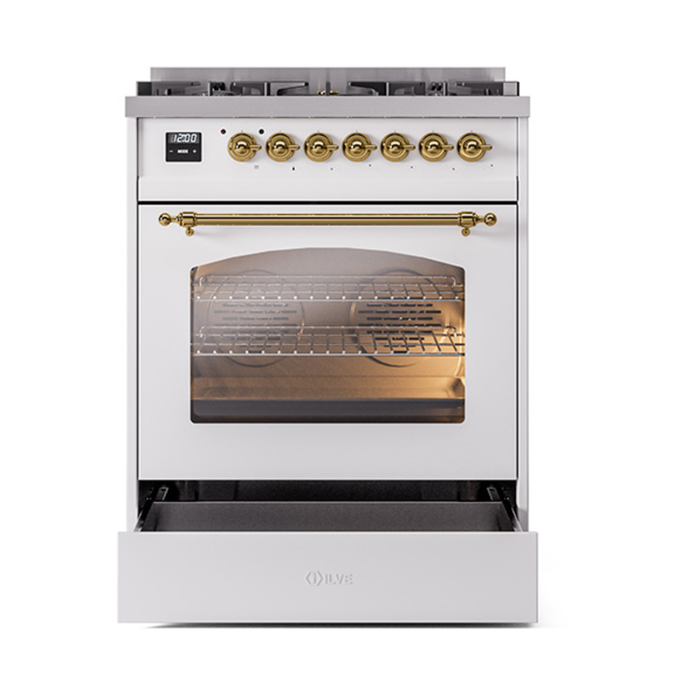 ILVE_UP30NMPWHG_Nostalgie_II_30"_Dual_Fuel_Range_drawer_opened