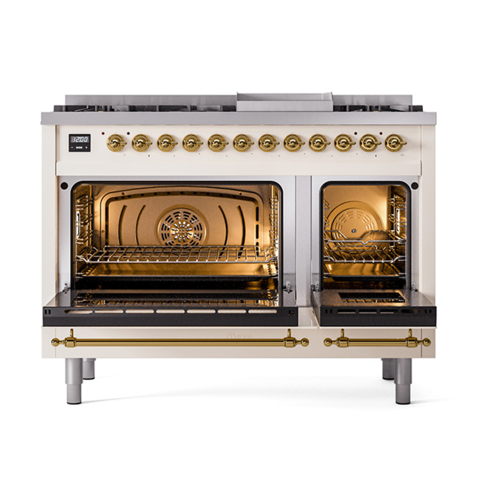 ILVE_UP48FNMPAWG_Nostalgie_II_48"_Dual_Fuel_Range_oven_door_opened