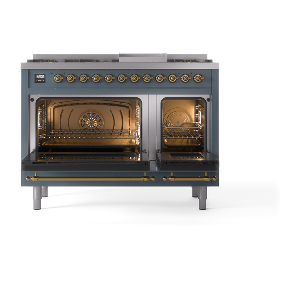 ILVE_UP48FNMPBGG_Nostalgie_II_48"_Dual_Fuel_Range_oven_door_opened