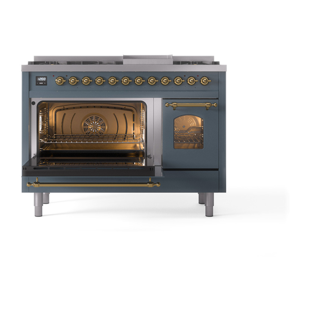 ILVE_UP48FNMPBGG_Nostalgie_II_48"_Dual_Fuel_Range_main_oven_door_opened