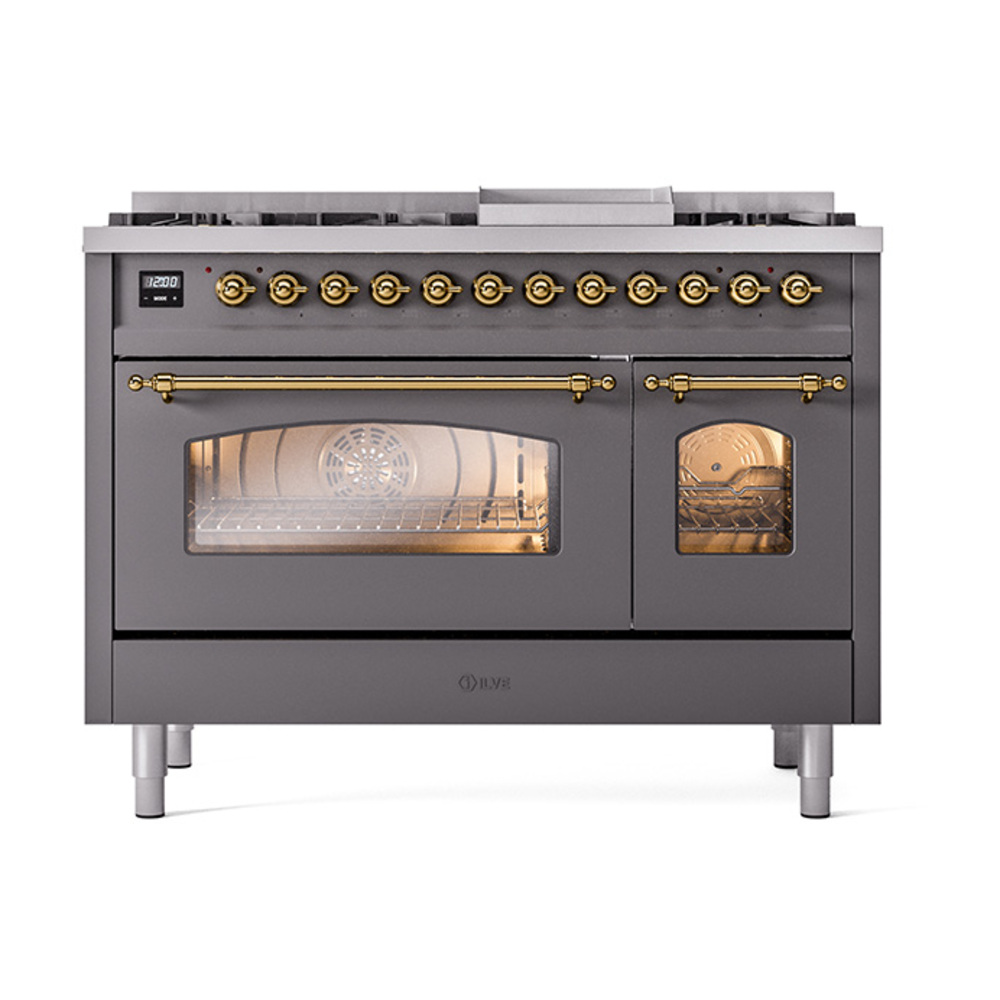 ILVE_UP48FNMPMGGLP_Nostalgie_II_48"_Dual_Fuel_Range_front_view
