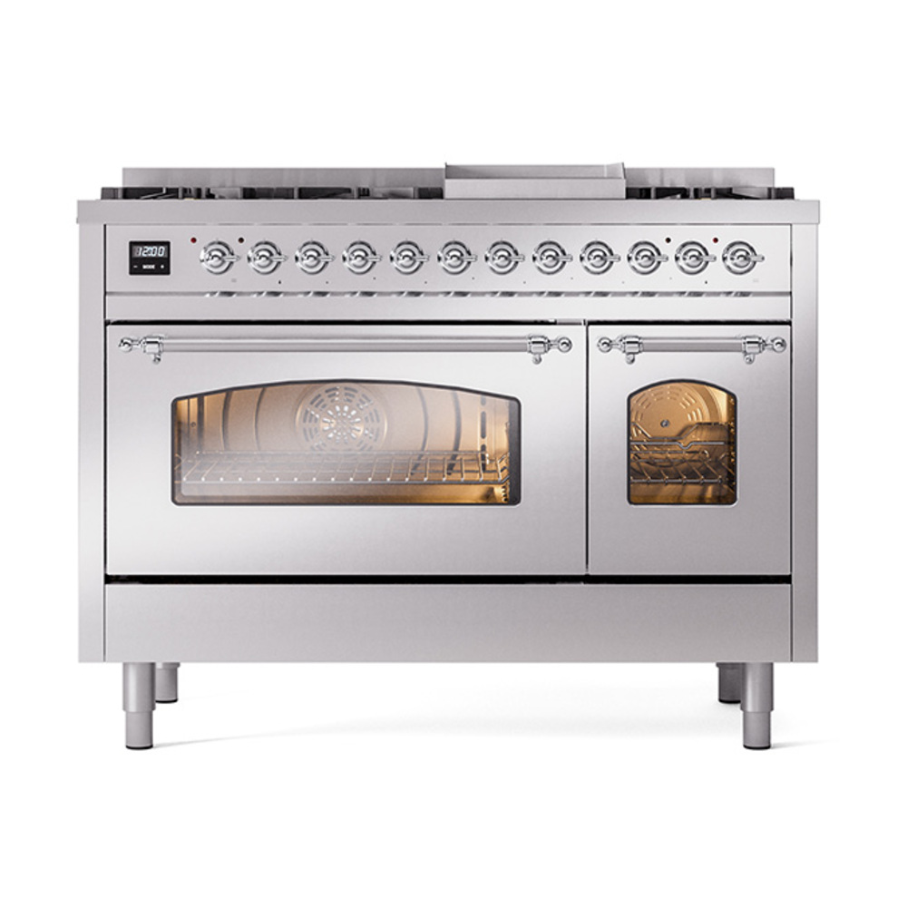 ILVE_UP48FNMPSSCLP_Nostalgie_II_48"_Dual_Fuel_Range_front_view